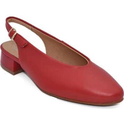 CHAMBY Zapato Destalonado Piel Tacón Bajo Modelo 639 Rojo Talla 35 CHAMBY Zapato Destalonado Piel Tacón Bajo Modelo 639 Rojo Talla 35