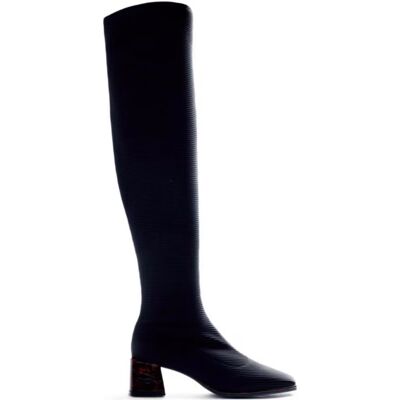 GIOSEPPO Bota Alta Elástica Acanalada Con Tacón Carey Varios Colores Talla 40 GIOSEPPO Bota Alta Elástica Acanalada Con Tacón Carey Varios Colores Talla 40