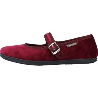 VICTORIA Bailarinas Oda Mercedes De Terciopelo Burdeos Con Hebilla - Modelo 104913v Rojo Talla 39 VICTORIA Bailarinas Oda Mercedes De Terciopelo Burdeos Con Hebilla - Modelo 104913v Rojo Talla 39