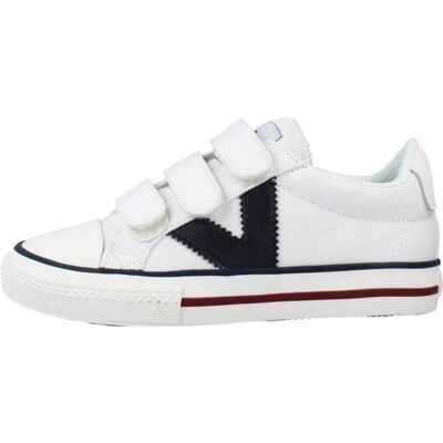 VICTORIA Zapatillas Tribu Lona Blancas Con Tiras Adherentes Y Detalle Marino 1065163n Blanco Talla 34 VICTORIA Zapatillas Tribu Lona Blancas Con Tiras Adherentes Y Detalle Marino 1065163n Blanco Talla 34