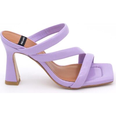 ANGEL ALARCON Sandalia De Tacón Morada Con Puntera Cuadrada Morado Talla 38 ANGEL ALARCON Sandalia De Tacón Morada Con Puntera Cuadrada Morado Talla 38