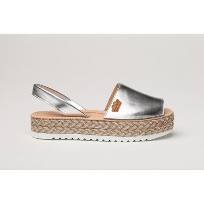 EVA MAÑAS De Mujer Ibicenca Metalizada Gel-Memory Foam 1256 Plata Talla 35 EVA MAÑAS De Mujer Ibicenca Metalizada Gel-Memory Foam 1256 Plata Talla 35