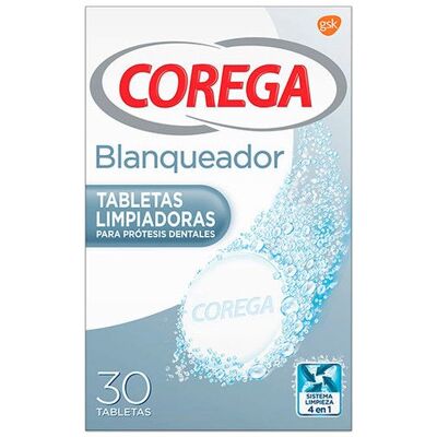 Corega Blanqueador Limpiador Dentadura Postiza 30 Tabletas Corega Blanqueador Limpiador Dentadura Postiza 30 Tabletas