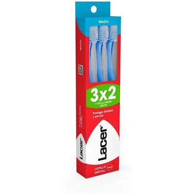 Lacer Cepillo de Dientes Pack Mediano - Unisex 3 Unidades Lacer Cepillo de Dientes Pack Mediano - Unisex 3 Unidades