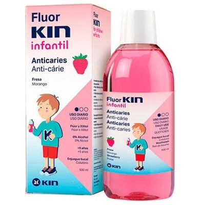 Fluor Kin Enjuague Bucal Infantil Sabor Fresa Fluor Kin Enjuague Bucal Infantil Sabor Fresa