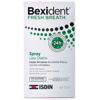 Spray para el aliento fresco Bexident de Isdin - Duración 24h - Unisex Spray para el aliento fresco Bexident de Isdin - Duración 24h - Unisex