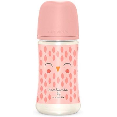Biberón Suavinex Bonhomia - Pack de 3, 270ml, Silicona, Cuello Ancho - Biberón Biberón Suavinex Bonhomia - Pack de 3, 270ml, Silicona, Cuello Ancho - Biberón