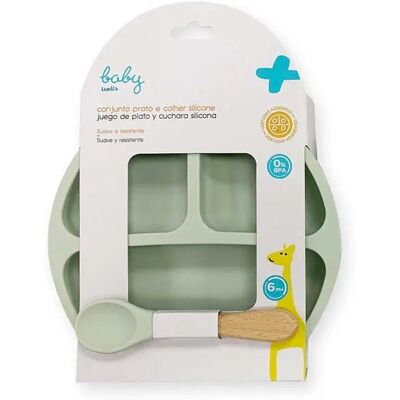 Set de alimentación para bebé de silicona BABY WELLS - Verde Set de alimentación para bebé de silicona BABY WELLS - Verde