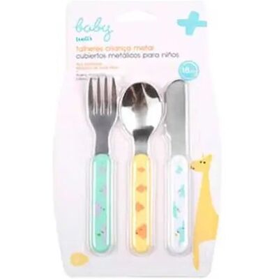 WELLS Set De Cubiertos Metálicos Baby 3 Ud WELLS Set De Cubiertos Metálicos Baby 3 Ud