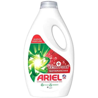 ARIEL Detergente Líquido Extra Poder Quitamanchas 24 Dosis ARIEL Detergente Líquido Extra Poder Quitamanchas 24 Dosis