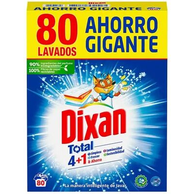 DIXAN Detergente En Polvo Máquina O A Mano 80 Cacitos DIXAN Detergente En Polvo Máquina O A Mano 80 Cacitos