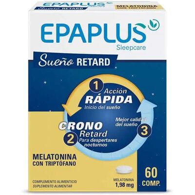 EPAPLUS Melatonina Y Triptófano Forte Retard 1.98 Mg 60 Comprimidos EPAPLUS Melatonina Y Triptófano Forte Retard 1.98 Mg 60 Comprimidos