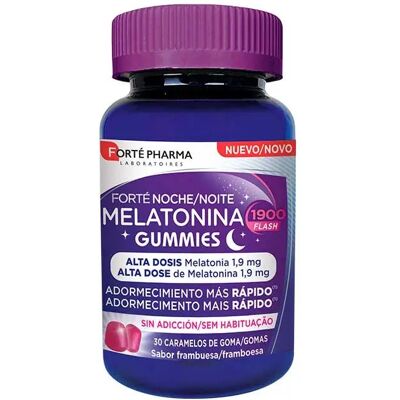 Forte Melatonina Gominolas - Ayuda para Dormir - 1.9mg - Sabor Frambuesa Forte Melatonina Gominolas - Ayuda para Dormir - 1.9mg - Sabor Frambuesa