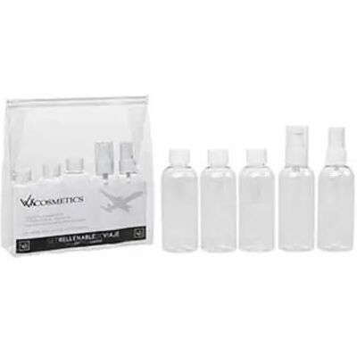 WALKIRIA Neceser De Viaje Transparente 5 Frascos Rellenables WALKIRIA Neceser De Viaje Transparente 5 Frascos Rellenables