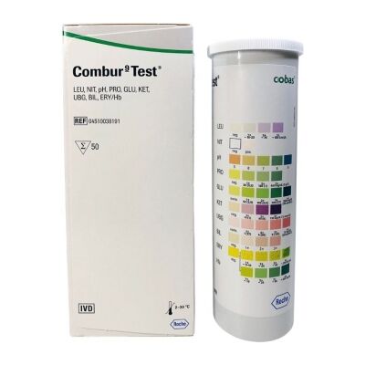 Tiras reactivas Roche Combur 9 - Análisis de Orina - 50 pcs Tiras reactivas Roche Combur 9 - Análisis de Orina - 50 pcs