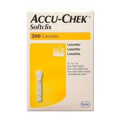 Lancetas Accu-Chek Softclix - 200 Agujas Estériles para Prueba de Glucosa Lancetas Accu-Chek Softclix - 200 Agujas Estériles para Prueba de Glucosa