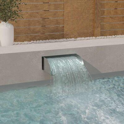 vidaXL Cascada 45x34x14 cm Acero Inoxidable 304 - Fuente de Jardín para Piscina vidaXL Cascada 45x34x14 cm Acero Inoxidable 304 - Fuente de Jardín para Piscina