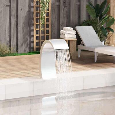 Fuente de piscina vidaXL 22x60x70 cm Acero inoxidable 304 Plateado - Fuente de piscina Fuente de piscina vidaXL 22x60x70 cm Acero inoxidable 304 Plateado - Fuente de piscina