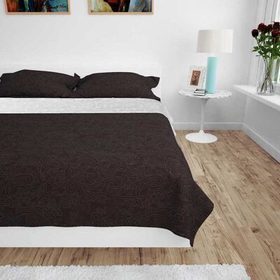 vidaXL Cubrecama acolchado doble cara 220x240 cm crema y marrón Crema vidaXL Cubrecama acolchado doble cara 220x240 cm crema y marrón Crema