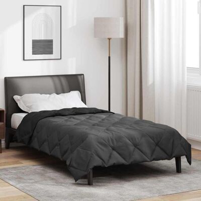 vidaXL Edredón de Verano 200 x 135 cm Verano 200 gsm Negro y Antracita Negro vidaXL Edredón de Verano 200 x 135 cm Verano 200 gsm Negro y Antracita Negro