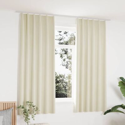 vidaXL Modelo 562157 Cortinas opacas de terciopelo crema - Cortinas vidaXL Modelo 562157 Cortinas opacas de terciopelo crema - Cortinas