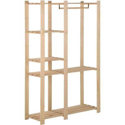 vidaXL Perchero de madera de pino maciza - 110x38x170 cm - Marrón - Perchero vidaXL Perchero de madera de pino maciza - 110x38x170 cm - Marrón - Perchero