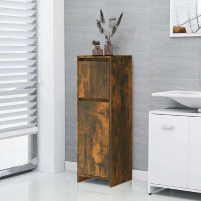 Armario de baño en nogal ahumado vidaXL - Almacenamiento - Madera ingenierizada Armario de baño en nogal ahumado vidaXL - Almacenamiento - Madera ingenierizada