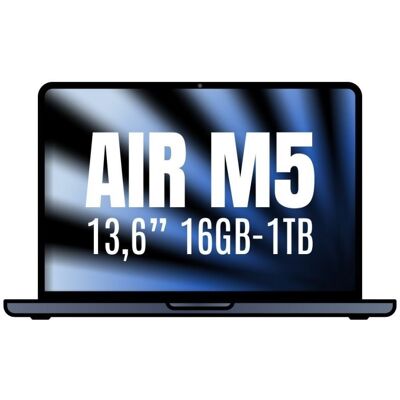 Apple Macbook Air 13,6'/ M5 10-Core CPU/ 16GB/ 1TB SSD/ 10-Core GPU/ Medianoche Apple Macbook Air 13,6'/ M5 10-Core CPU/ 16GB/ 1TB SSD/ 10-Core GPU/ Medianoche