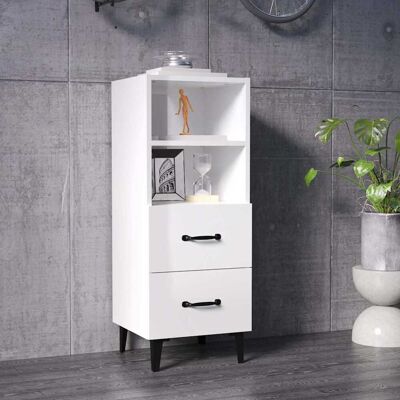 vidaXL Aparador Blanco Alto Brillo - Mueble de madera vidaXL Aparador Blanco Alto Brillo - Mueble de madera