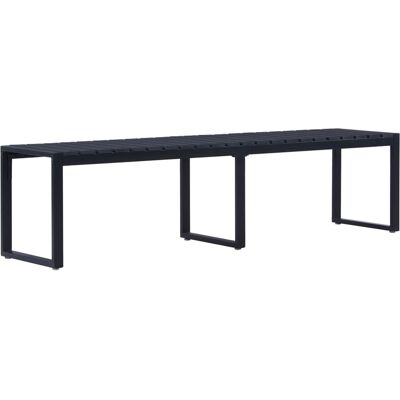 vidaXL Banco de jardín tablero PS negro 180 cm Negro vidaXL Banco de jardín tablero PS negro 180 cm Negro