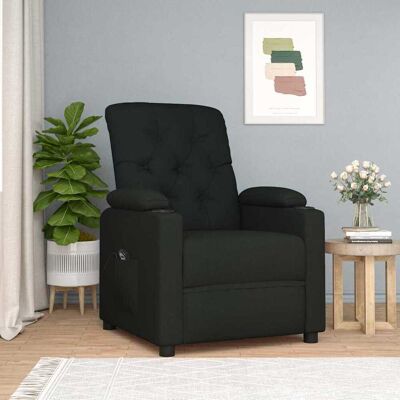 vidaXL Sillón reclinable eléctrico de tela negro Negro vidaXL Sillón reclinable eléctrico de tela negro Negro