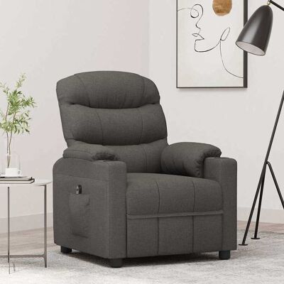 vidaXL Sillón reclinable eléctrico de tela gris oscuro Gris vidaXL Sillón reclinable eléctrico de tela gris oscuro Gris