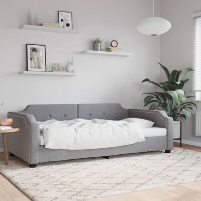 vidaXL Sofá cama de tela gris claro 100x190 cm Gris vidaXL Sofá cama de tela gris claro 100x190 cm Gris