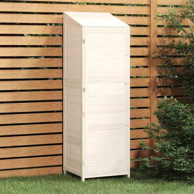 Cobertizo de jardín blanco vidaXL 55x52x174.5 cm Madera de abeto sólida almacenamiento exterior Cobertizo de jardín blanco vidaXL 55x52x174.5 cm Madera de abeto sólida almacenamiento exterior