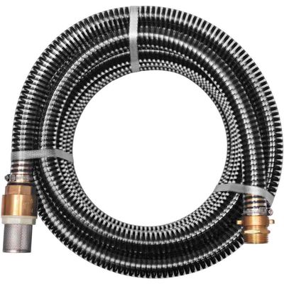 Manguera de succión vidaXL con conectores de latón - 4m - Negro Manguera de succión vidaXL con conectores de latón - 4m - Negro