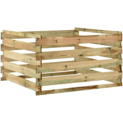 vidaXL Compostador con listones madera pino impregnada 120x120x70 cm Verde vidaXL Compostador con listones madera pino impregnada 120x120x70 cm Verde