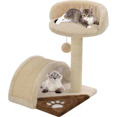 vidaXL Árbol para gatos con poste de sisal de 40 cm - beige/marrón vidaXL Árbol para gatos con poste de sisal de 40 cm - beige/marrón