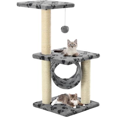 árbol para gatos vidaXL con postes de sisal 65 cm gris huellas - Árbol para gatos árbol para gatos vidaXL con postes de sisal 65 cm gris huellas - Árbol para gatos