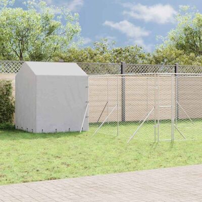 vidaxl Guarida para perros - 6x6x2,5 m Acero galvanizado Plateado vidaxl Guarida para perros - 6x6x2,5 m Acero galvanizado Plateado