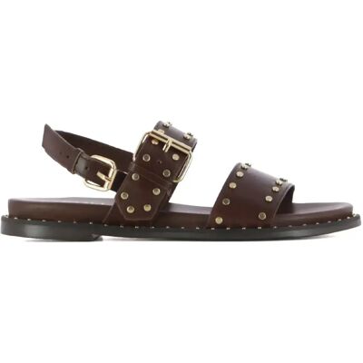 Sandalias planas de piel marrón mujer Carmela Sandalias planas de piel marrón mujer Carmela
