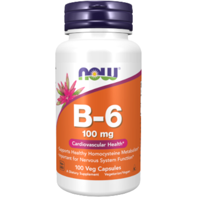 Now Foods Vitamina B6 (Piridoxina HCl) 100 mg - Vitamina Now Foods Vitamina B6 (Piridoxina HCl) 100 mg - Vitamina