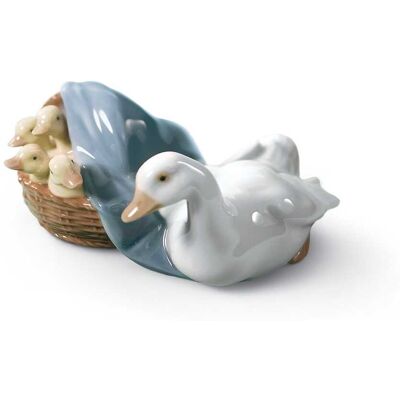 Lladró Figura decorativa Cría de patos . Blanco Lladró Figura decorativa Cría de patos . Blanco