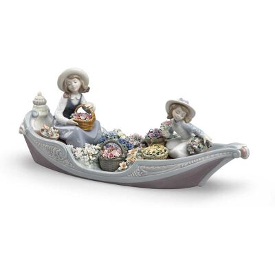 Lladró Figura Decorativa niñas Puesto de flores fluvial . Multicolor Lladró Figura Decorativa niñas Puesto de flores fluvial . Multicolor