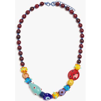 Parfois Collar corto de cuentas con piedras decorativas. Multicolor Parfois Collar corto de cuentas con piedras decorativas. Multicolor
