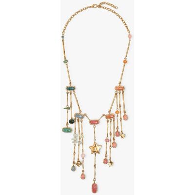 Parfois Collar largo segmentado con piedras decorativas. Multicolor Parfois Collar largo segmentado con piedras decorativas. Multicolor