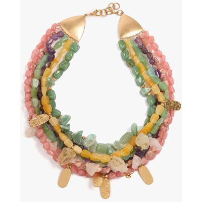 Parfois Collar corto doble con piedras decorativas. Multicolor Parfois Collar corto doble con piedras decorativas. Multicolor