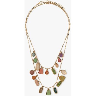 Parfois Collar doble corto con piedras decorativas. Multicolor Parfois Collar doble corto con piedras decorativas. Multicolor