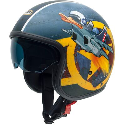 NZI Casco de moto Jet Rolling 4 Sun . (XL - XL) Azul / Amarillo NZI Casco de moto Jet Rolling 4 Sun . (XL - XL) Azul / Amarillo