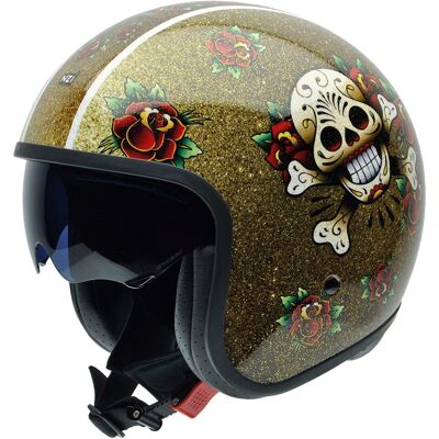 NZI Casco de moto Jet Rolling 4 Sun . (XL - XL) Marrón chocolate NZI Casco de moto Jet Rolling 4 Sun . (XL - XL) Marrón chocolate