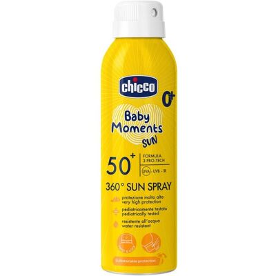 Chicco Leche solar Sun Spray SPF 50+ Baby Moments 0 meses+ 150ml. Blanco niño Chicco Leche solar Sun Spray SPF 50+ Baby Moments 0 meses+ 150ml. Blanco niño